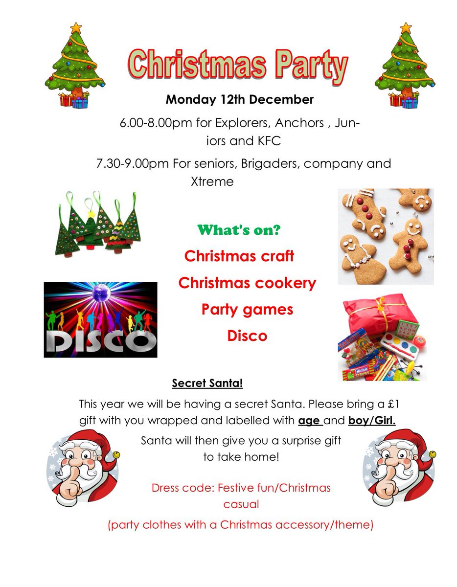 Christmas party next week with <a href="/59thBhamBB/">59th Birmingham BB</a>! #Christmas #party