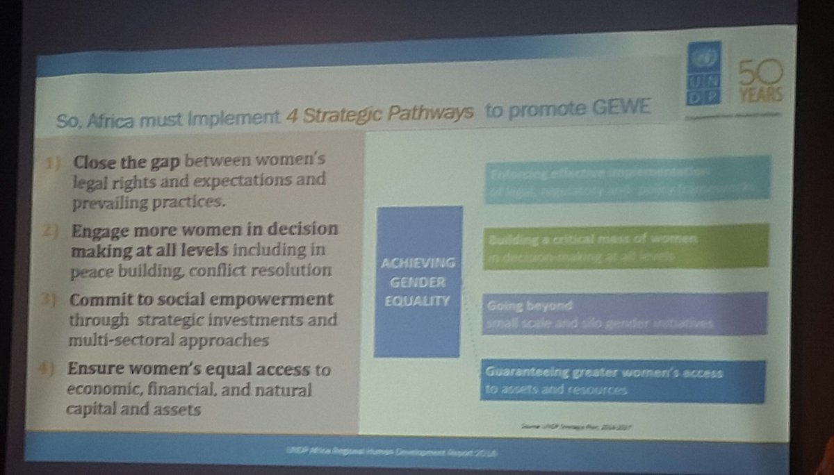 AfDB_Group's tweet photo. To promote gender equality & women empowerment in Africa, here are 4 strategic things to be done. By @angelalusigi. #AfHDR2016 #2016ARC https://t.co/wDiq6vhl7v