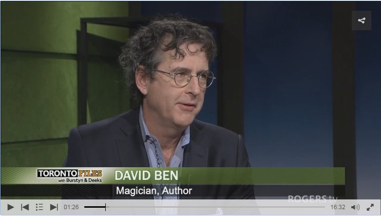 RogersTVToronto's tweet photo. Magician and author David Ben appears on #TOfiles! CHECK IT OUT: https://t.co/gD63Jlhd8J #mondaymotivation #mondaymagic https://t.co/SrLBf7iuHZ