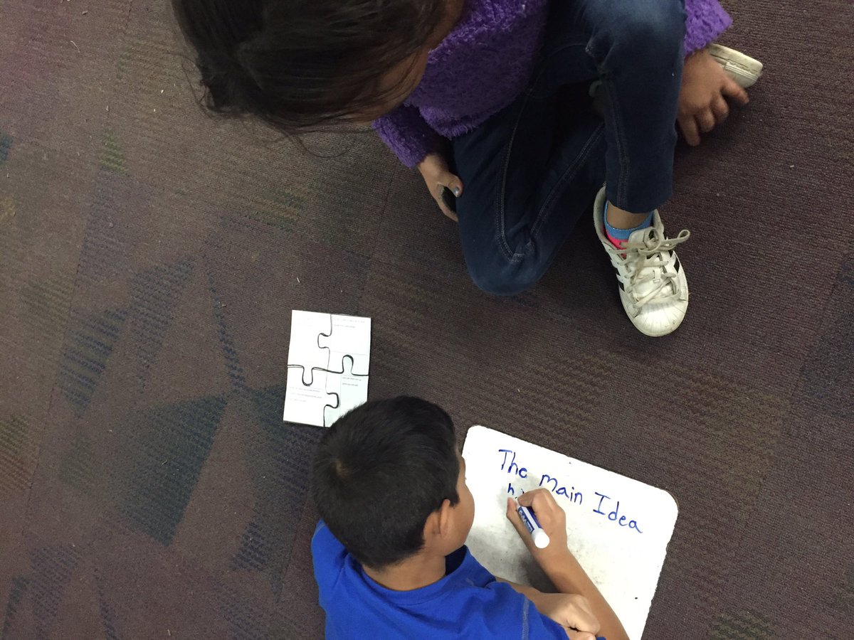 MsRossiterRHE's tweet photo. #didyouknow....the #mainidea is like putting a puzzle together?! #askus #wearewayne #secondgrade #whatsthemainidea #extendthatthinking https://t.co/QMAz30ViI2