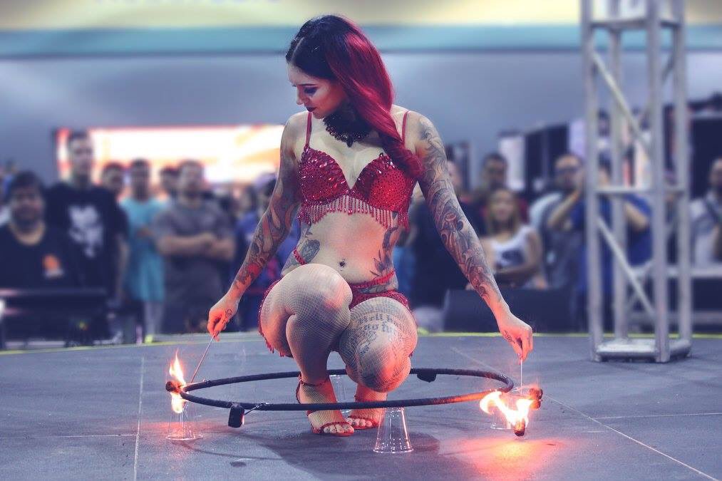 iprtc's tweet photo. @CervenaFox live performance at #InternationalPRTattooConvention https://t.co/5LTw9uCwWe