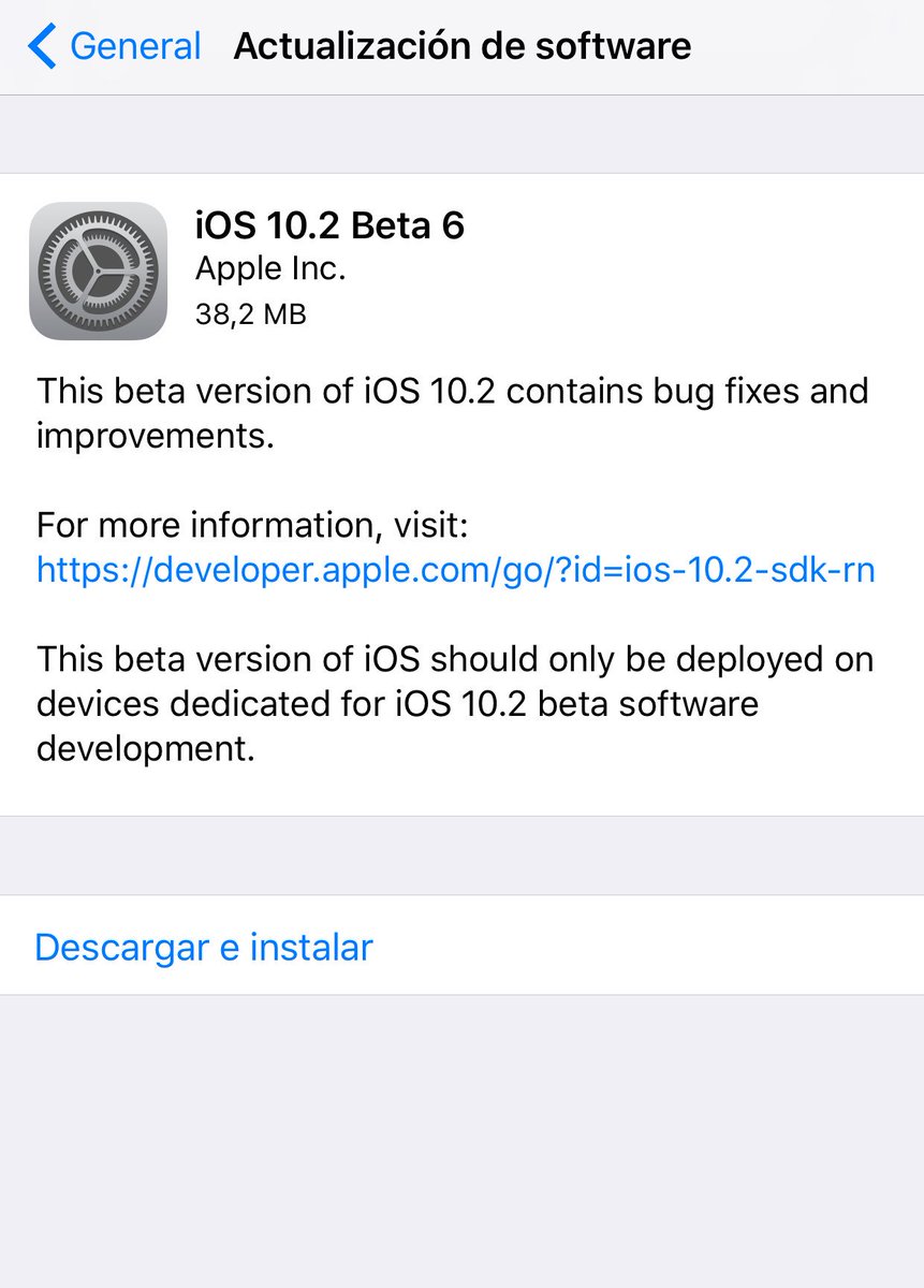 Apple9Phone's tweet photo. Apple se pone las pilas con iOS 10.2 y libera la beta 6 despues de liberar la beta 5 hace 1 dia. 😳 https://t.co/cd2lIPlXEe