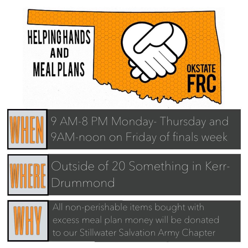 cowboython's tweet photo. Be sure to stop by 20 Something for Helping Hands with Meal Plans this week organized by @OkStateFRC! https://t.co/pTqypltTYZ