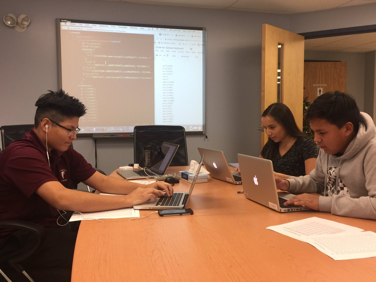 filipetti's tweet image. The team put 4hrs into our Ojibwe Keyboard for #GoogleInputTools today. @TBCDSB_Ignatius @TBCDSB_EQ #HourofCode #tbay #TBCDSB