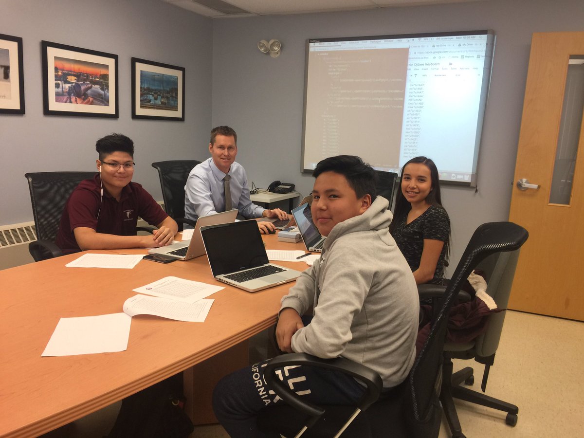 filipetti's tweet image. The team put 4hrs into our Ojibwe Keyboard for #GoogleInputTools today. @TBCDSB_Ignatius @TBCDSB_EQ #HourofCode #tbay #TBCDSB