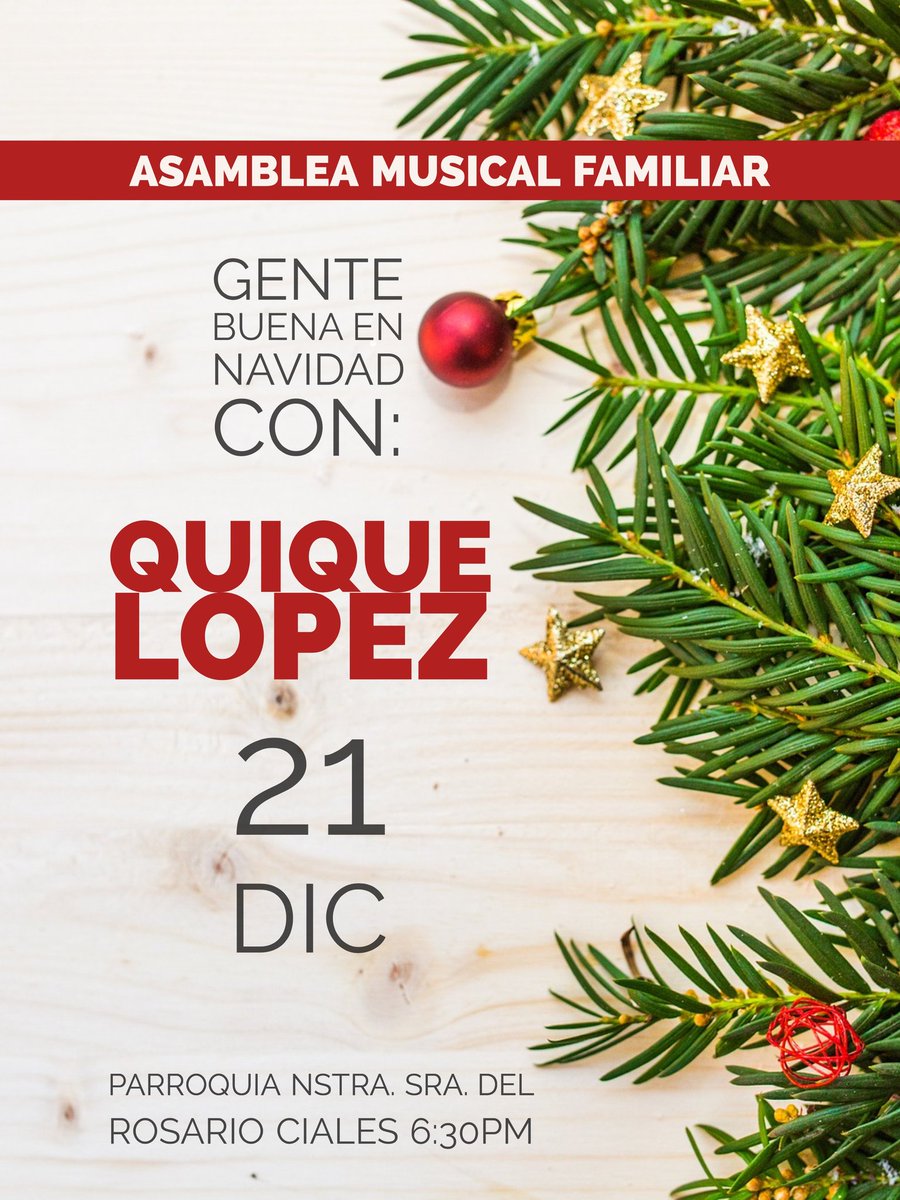 sonbyfour's tweet photo. #QuiqueLopez en la #AsambleaMusicalFamiliar de Ciales @elvisitantepr @Enrique_LopezEV 21 diciembre 6:30pm PAR.Nstra.Sra.DelRosarioCiales https://t.co/bHvUOsM1KX