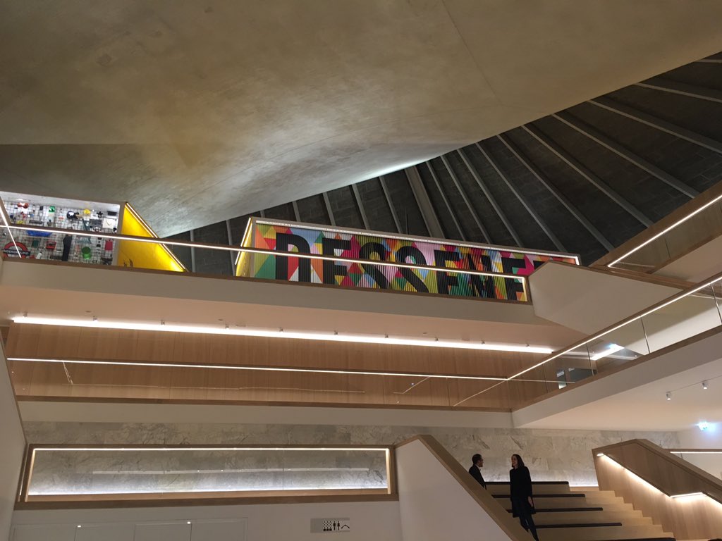jameshuntly's tweet photo. Very excited to be getting a tour of the new #designmuseum - quite an entrance! https://t.co/a9WDYnWEij