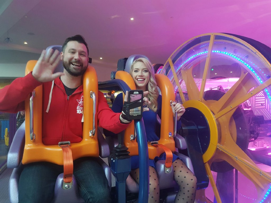 West Edmonton Mall Now That S Commitment To A Video Thanks Ian And Chelsea From Virginradioyeg For Coming Out To Try Zero Gravity At Galaxyland Yeg T Co P6gpmxenbs