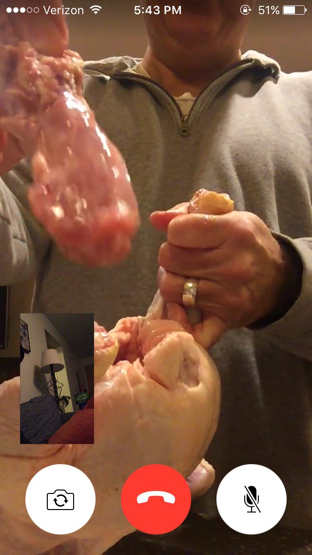 JoshHolt21's tweet photo. When pops decides to have a cooking show for you through FaceTime (he thought it was live) https://t.co/oETeGeGLU5