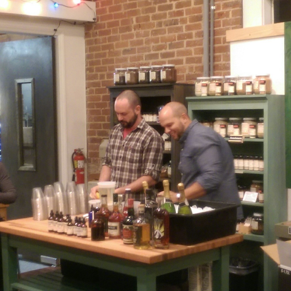 SavorySouthEnd's tweet photo. @CrudeBitters  and @Dogwoodbar setting up for tonight's class. #repealday https://t.co/G3r03RFYsl