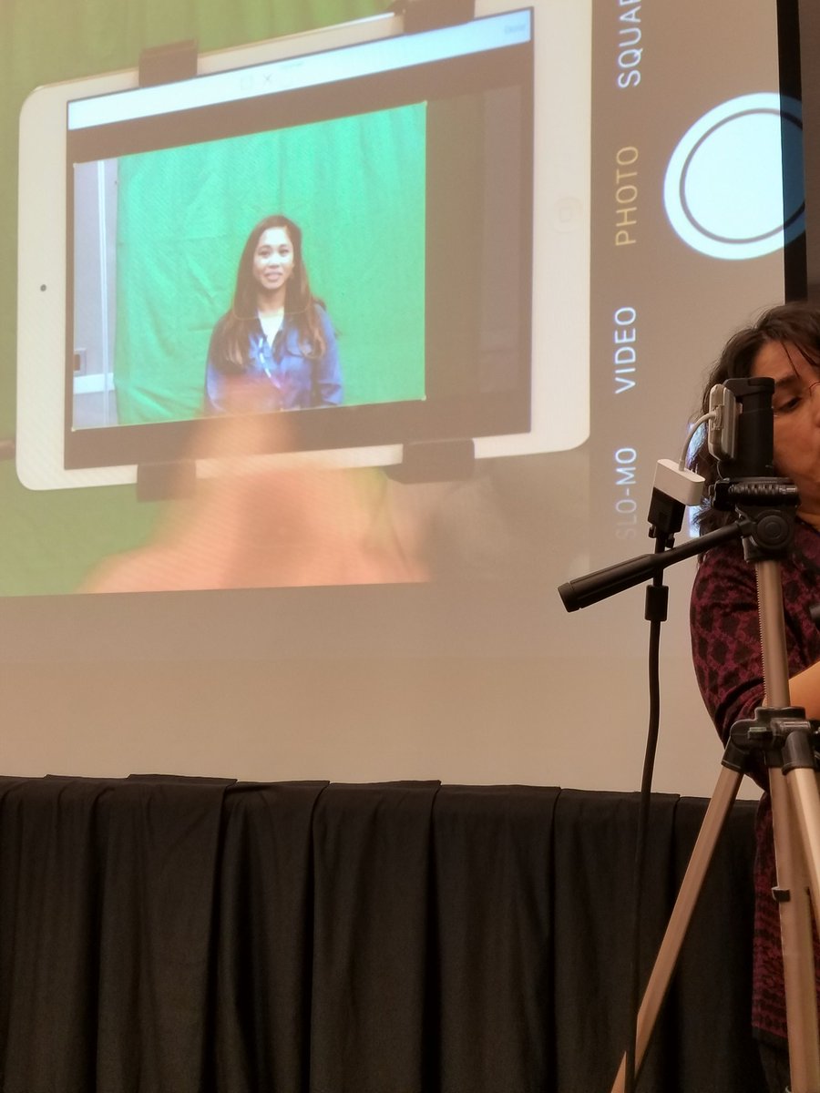 jdoddvb's tweet photo. CES Teachers learning about using Green Screens in the classroom. @jybsouth @crichton_pam #vste2016 @vbschools @CentervilleVB https://t.co/Q18Um41FER