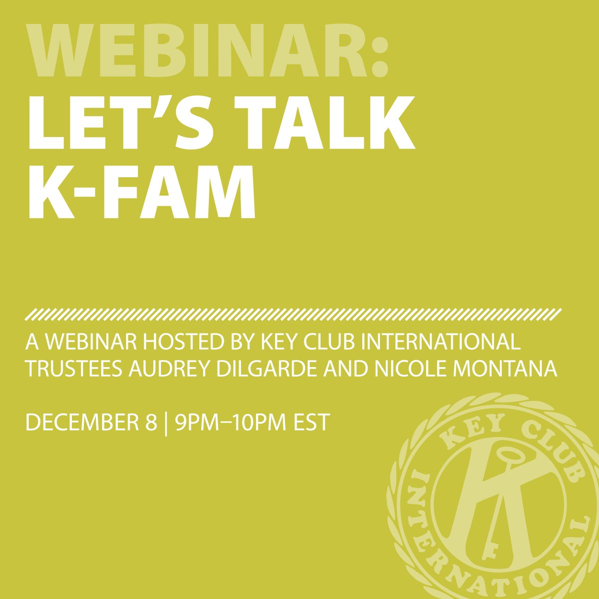 keyclub's tweet image. Don't forget to register for Thursday night's webinar about the Kiwanis family! Sign up here: bit.ly/2gdrE9H