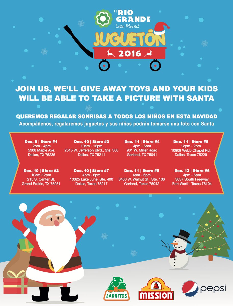 elriomarket's tweet photo. ¡Este fin de semana acompáñanos al #Jugueton2016! Regalaremos juguetes y sus niños podrán tomarse una foto con Santa 🎅 #ERGLM https://t.co/3m2ViuB1qr