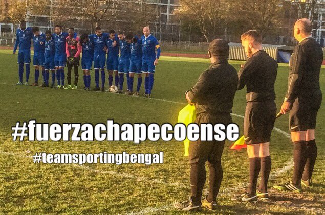 SportingBengal's tweet photo. #fuerzachapecoense #RIP #minsilence #SBUvSMFC #ESL #onecommunity โค๏ธโ๐ฝ๏ธโฝ๏ธ https://t.co/zmV370Dh73