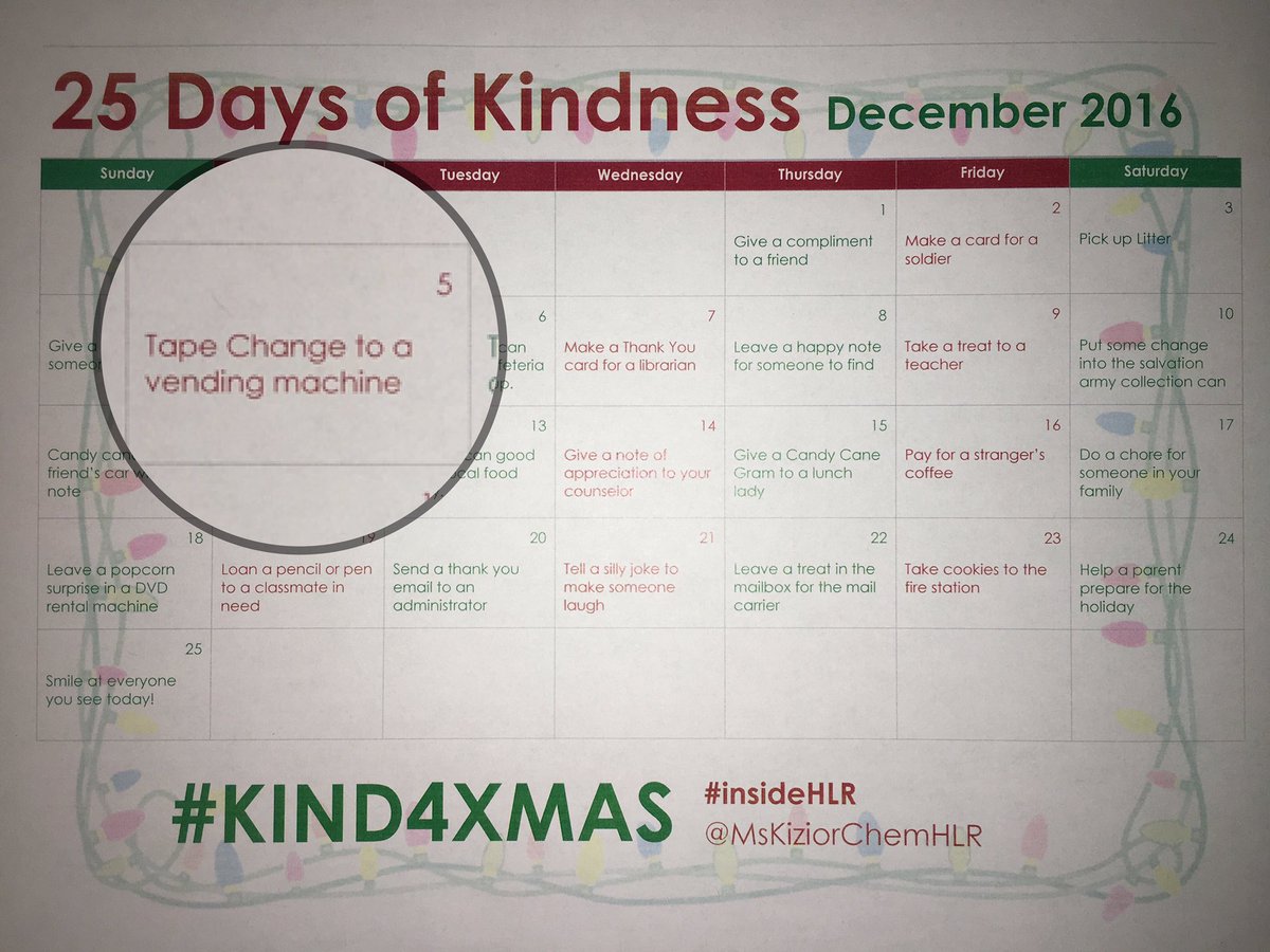 MsKiziorChem's tweet photo. Day 5: Tape Change to a vending machine! #Kind4Xmas #InsideHLR @BulldogsHLR https://t.co/H7240yPZty