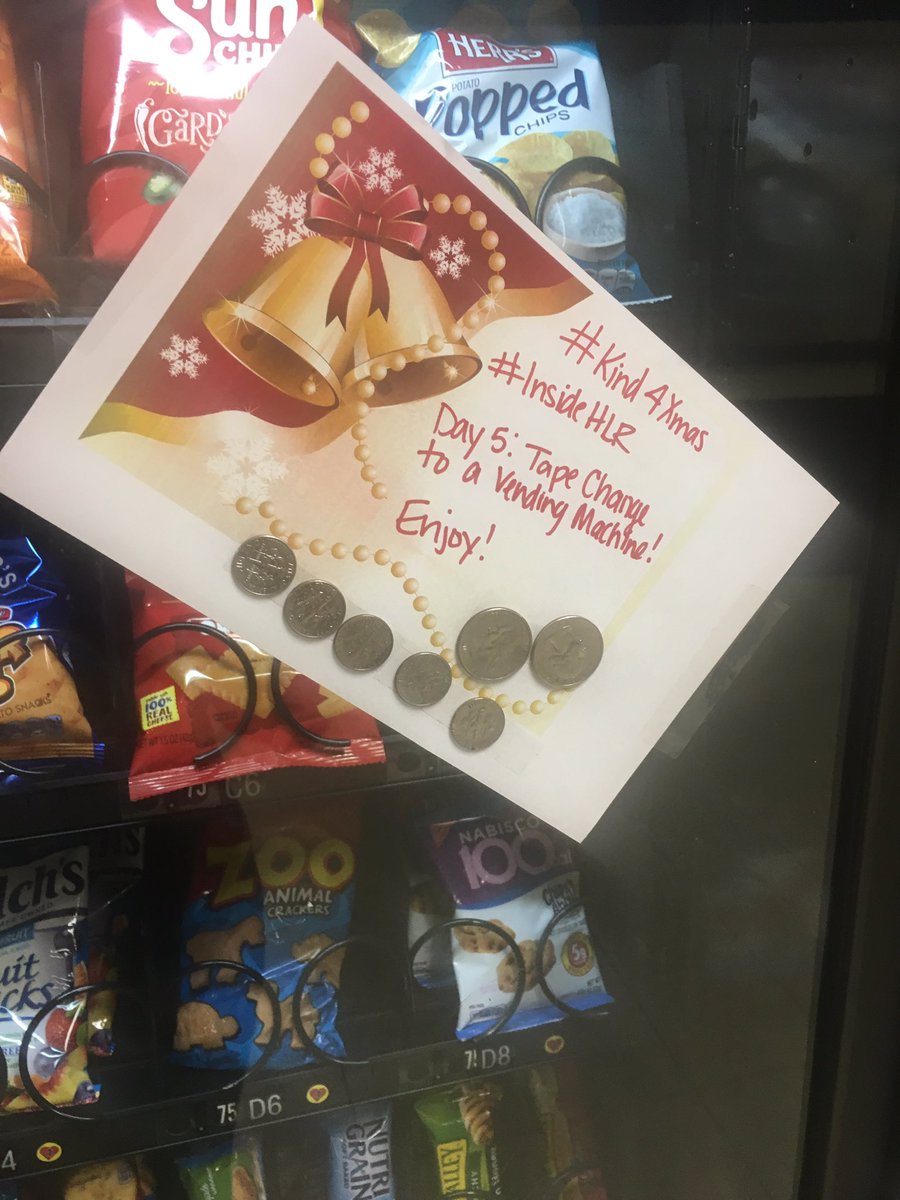 MsKiziorChem's tweet photo. Day 5: Tape Change to a vending machine! #Kind4Xmas #InsideHLR @BulldogsHLR https://t.co/H7240yPZty