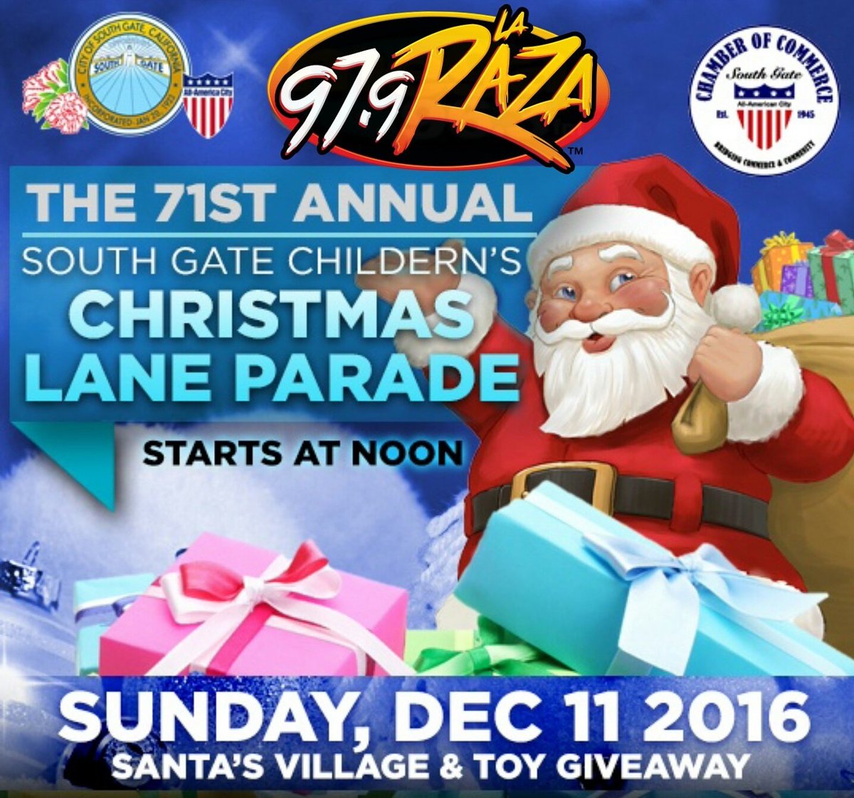 979laraza's tweet photo. Este 11 de diciembre nos vemos en el South Gate Children´s Lane Parade, desde las 12m desde California Avenue  hasta Hildreth Ave https://t.co/7pBOArRUBG