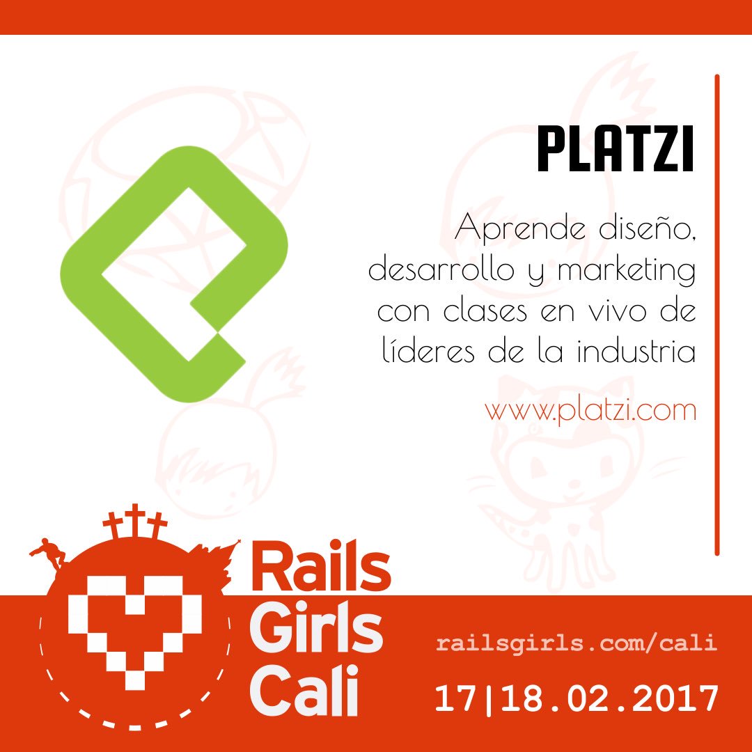RGCaliOficial's tweet photo. @platzi de nuevo apoyando eventos de inclusión tecnología para la mujer <3 #platzi #soyplatzi #railsgirls #railsgirlscali @LeonidasEsteban https://t.co/4PLWaSf1lD