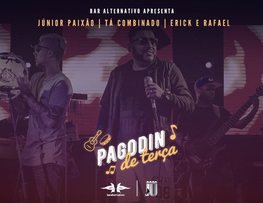 TaCombinadoReal's tweet photo. Amanhã tem o nosso semanal no @baralternativo e mais Junior  Paixao e no sertanejo Erick e Rafael vemmm. Que vai estar gostosinho. https://t.co/4QSjsteEV9