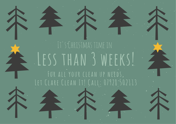 LetClareCleanIt's tweet photo. It's in less than3 weeks, are you ready?#christmastime #cleanhouse #letclarecleanit #santascomingtotown #scotland https://t.co/sEVDKlLut9