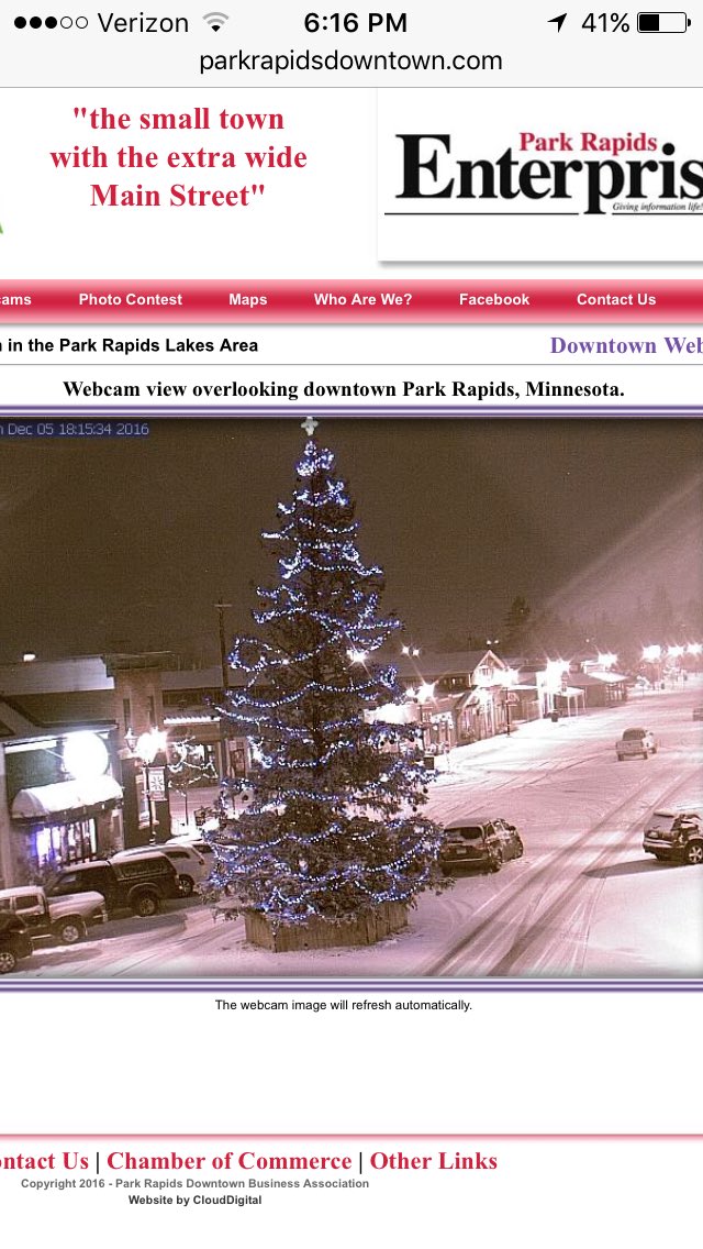 RofidalChris's tweet photo. Downtown @VisitParkRapids live shot! #WinterWonderland #timeforwinter @PR_Enterprise1 #cabin4christmas https://t.co/OX0Uh2cFis