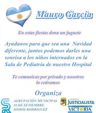 PrensaMauroG's tweet photo. #donatujugueteusado #colabora #FpVP #CosasBuenasParaNuestroPueblo #somosrodriguez https://t.co/nTHEjeSP1P