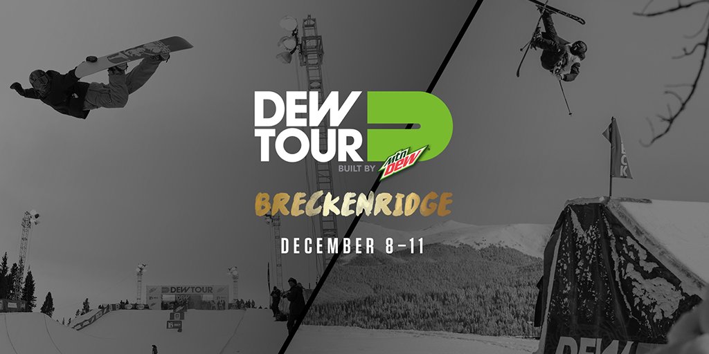 MountainDew's tweet photo. .@DewTour is back! We’re taking over @breckenridgemtn on December 8th-11th. Keep an eye out for the livestream on https://t.co/9yZ8xDLu1H👌 https://t.co/x9wMWsDflt