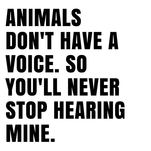 Animals Don't Have A Voice So You'll Never Stop Hearing Mine Animals Don't Have A Voice So You'll Never Stop Hearing Mine