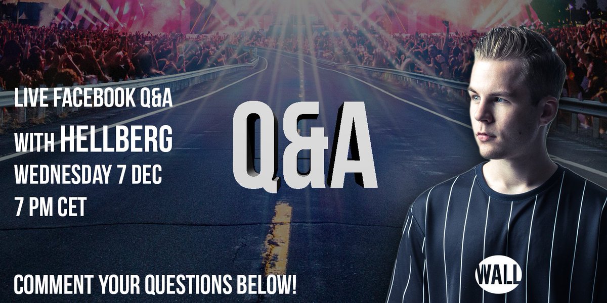 wallrecordings's tweet photo. You can comment your questions for the Live Facebook Q&A with @HellbergMusic below until 23.59h (CET)!! #AllTheWay #AskHellberg https://t.co/GWWgt8maH1