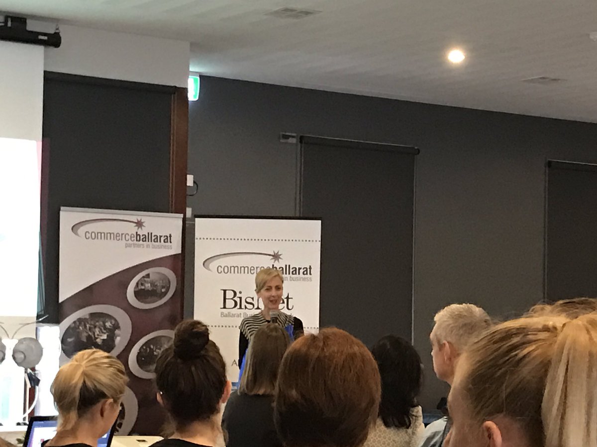 01AmyJohnson's tweet photo. Loving hearing from the fabulous @katetorney CEO of the @Library_Vic at @CommBallarat #bisnet breakfast this morning https://t.co/DcM9TMIS9X