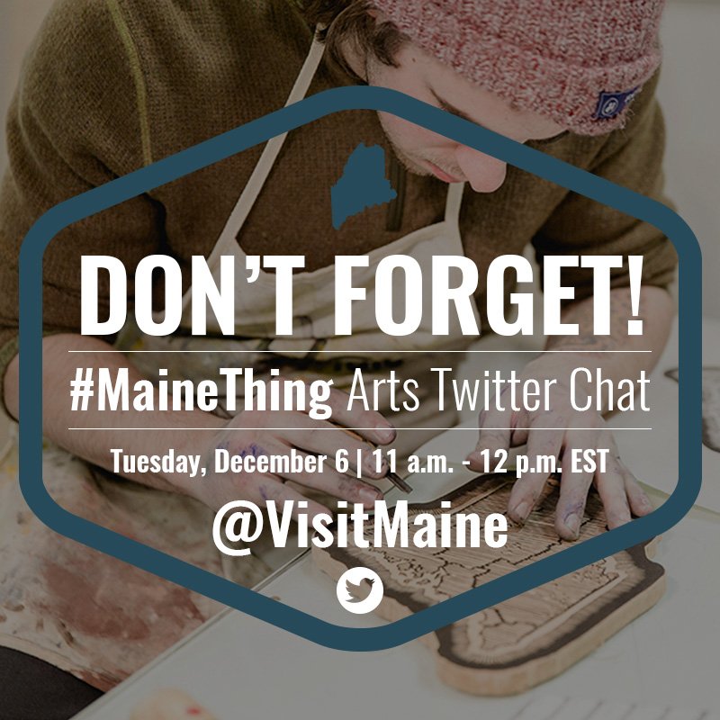Chat with you about the #arts in #Maine tomorrow at 11 a.m. EST! #MaineThing