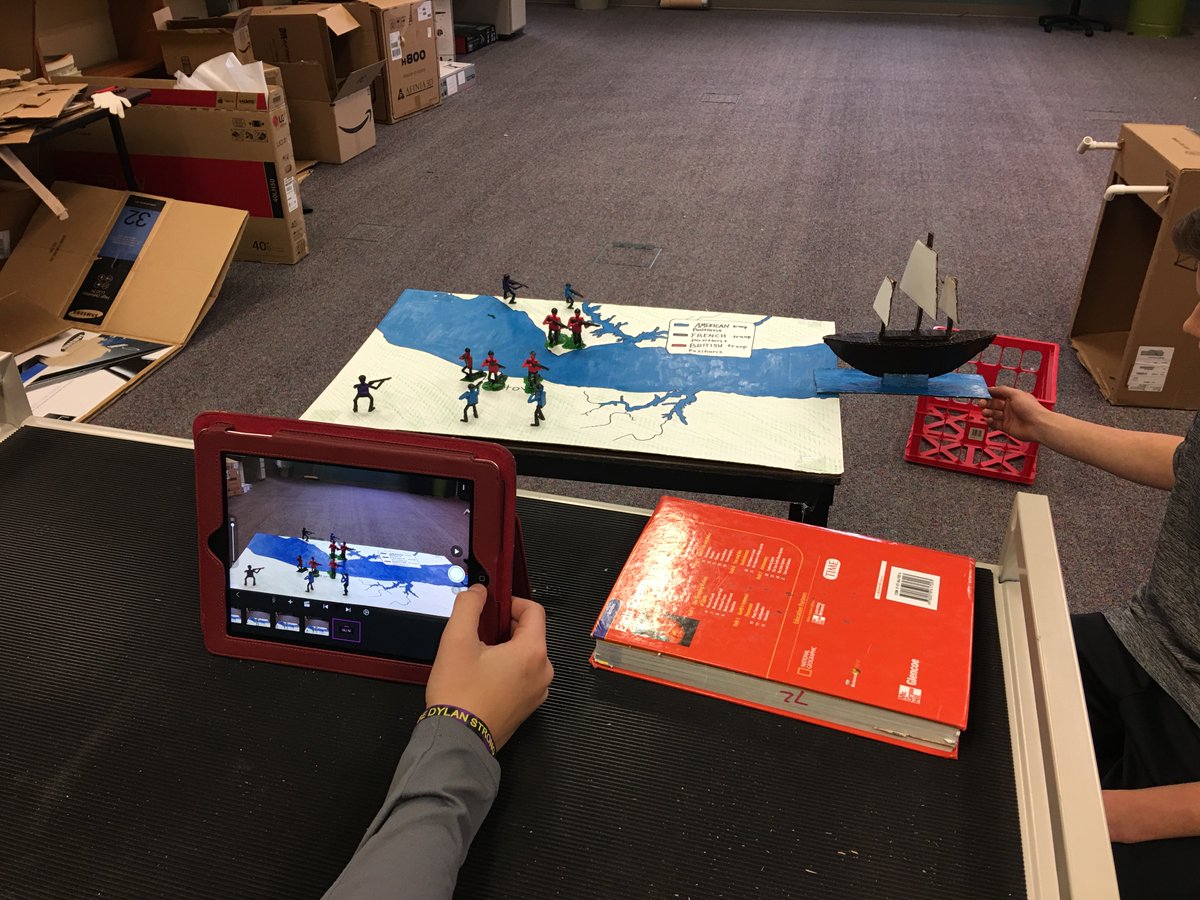 techducation's tweet photo. Great things happening in #makered Re-enacting battles of the American Revolution. #hsmstigers #sdchat #edchat  #historyteacher #History https://t.co/9oJnYkXtdU