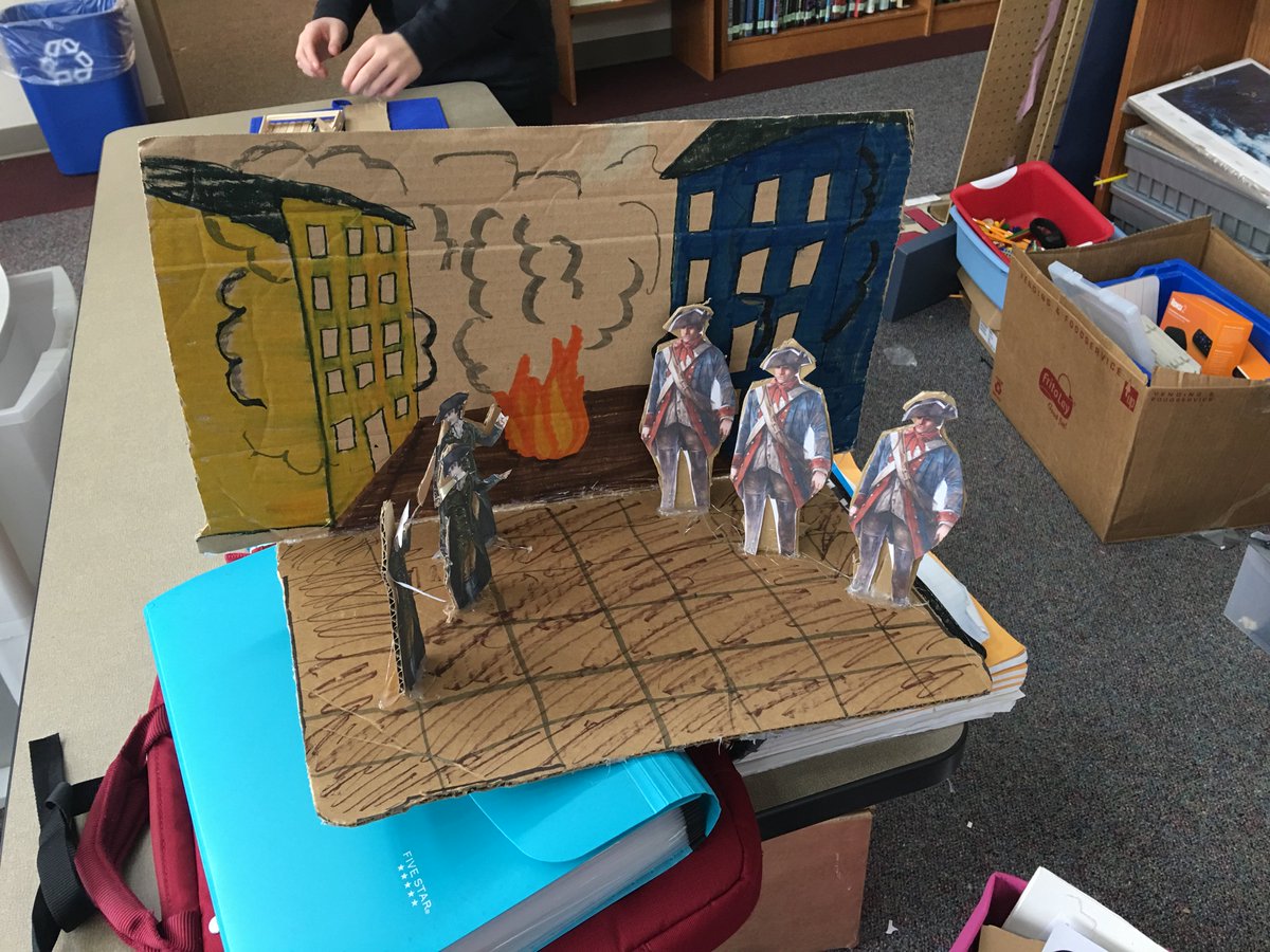 techducation's tweet photo. Great things happening in #makered Re-enacting battles of the American Revolution. #hsmstigers #sdchat #edchat  #historyteacher #History https://t.co/9oJnYkXtdU