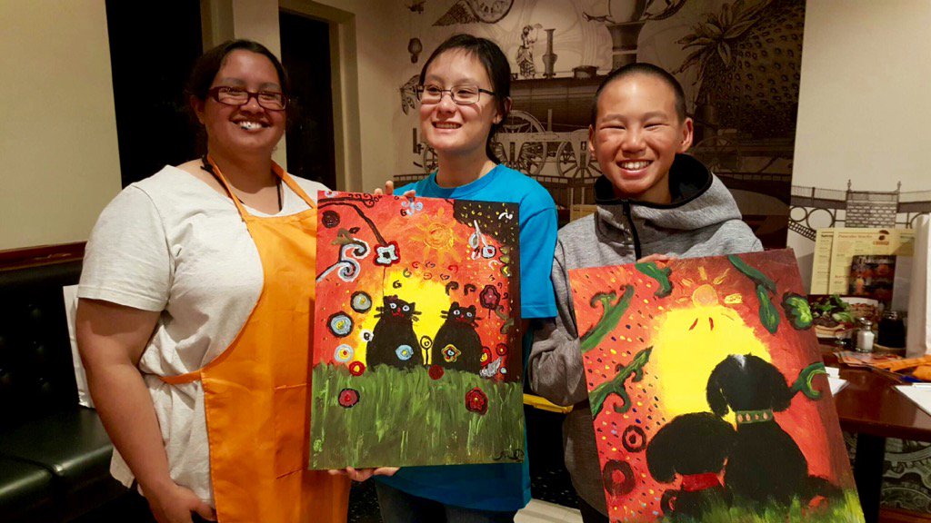 321paint4fun's tweet photo. #funpainting Friendship Cats #paint4fun #paintingparty #paintingclasses4beginners #artfun #expressurself #becreative https://t.co/P0sjLyY3gu