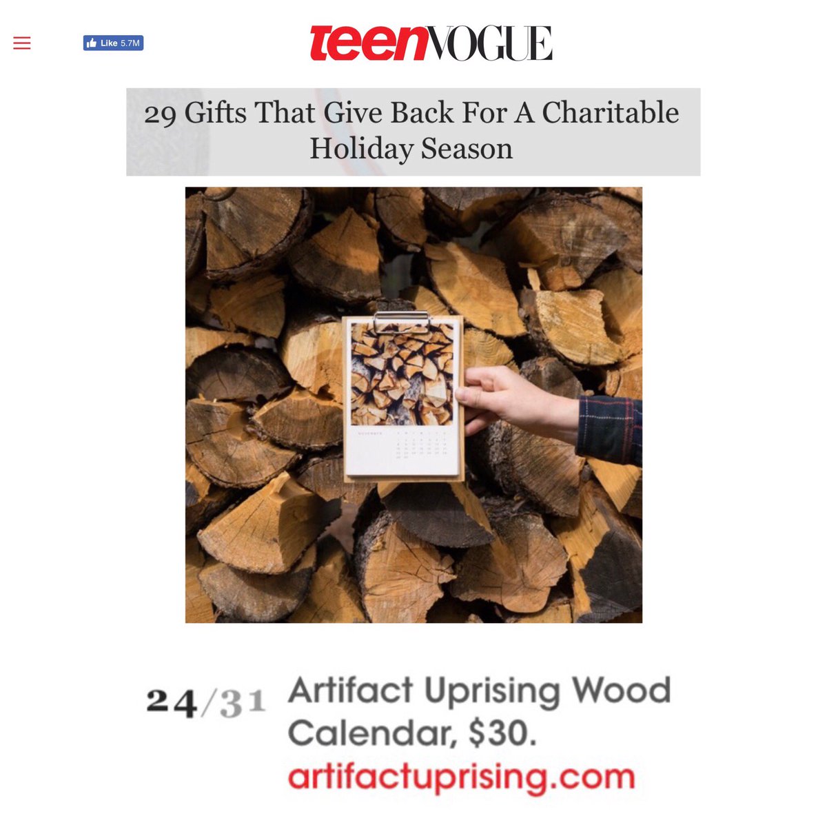 Gifts that Give Back gift guide from <a href="/TeenVogue/">Teen Vogue</a> highlighted @ArtifactUprsng last week!