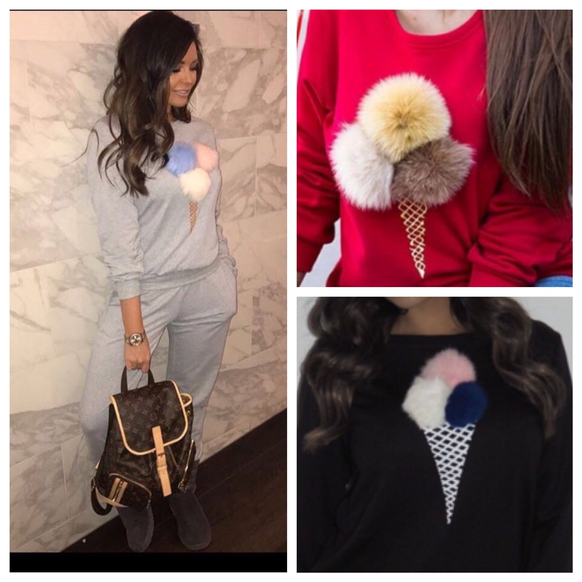🍦New In!🍦<a href="/MissJessWright_/">Jessica Wright</a> in her <a href="/WithLove_Jess/">With Love Jessica</a> Ice Cream Pom Pom Jumper available in three colours 👉 withlovejessica.com