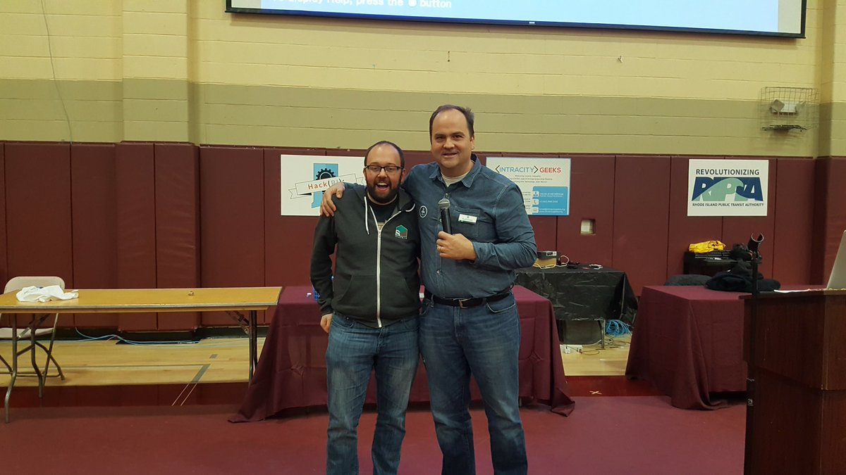 hackrhodeisland's tweet photo. Revolutionizing @RIPTA_RI 1st place winner! Team Splitwise! https://t.co/cHM3VHXEbP Real-time updates for every stop w/geolocation #Hackri https://t.co/8iVQ7WMENJ