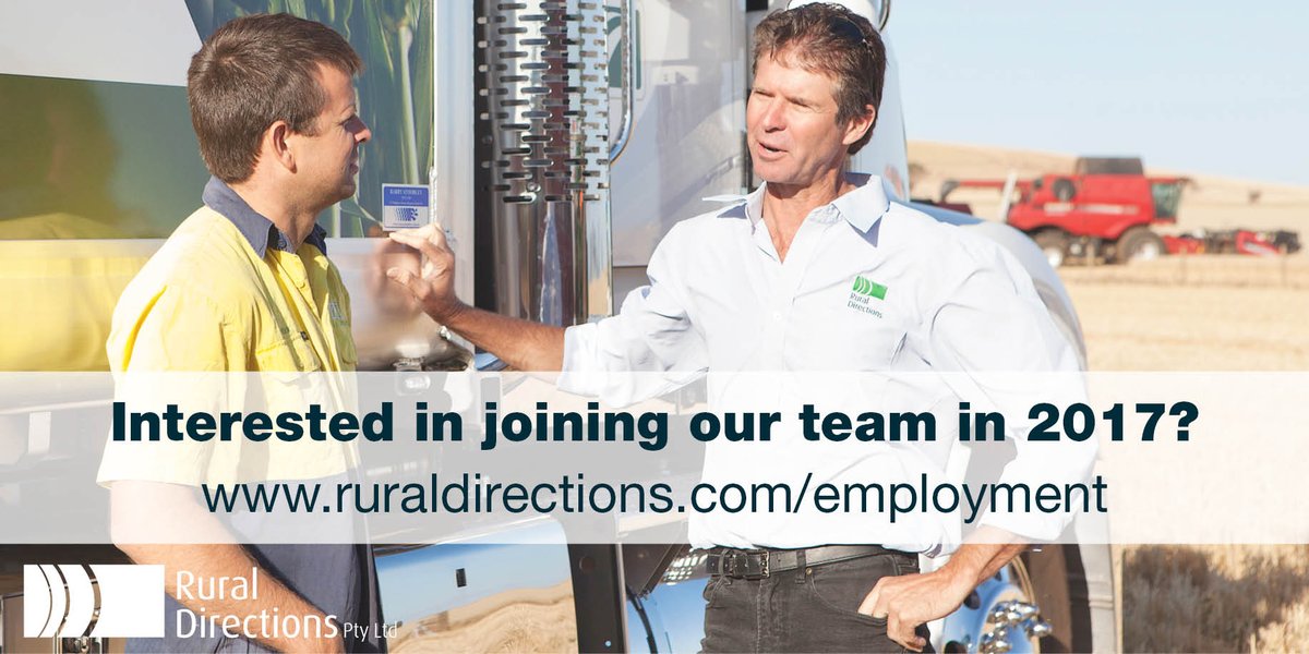 We currently have two roles advertised. If you are interested or want to know more, go to ruraldirections.com/employment  for more information.