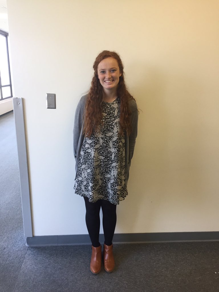 TinderL_16's tweet photo. first we have Sarah Smith! she is our speech writer. out of all 5 of her siblings, 4 of them are redheads, &amp; she has a dog named Miles! https://t.co/kUjjlr6nij