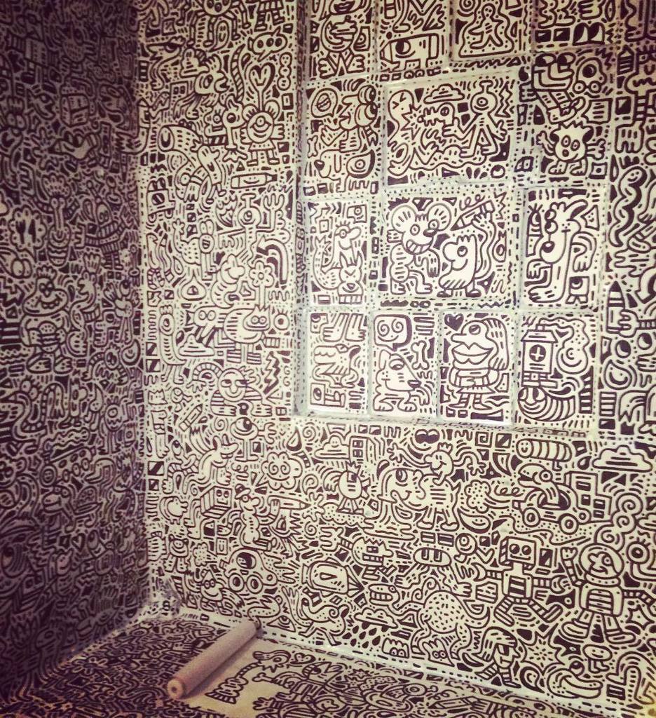 bubblejam's tweet photo. #thedoodleman takes over #lif2016... #oxotower #bargehouse #londonillustrationfair https://t.co/6anVwcjV74