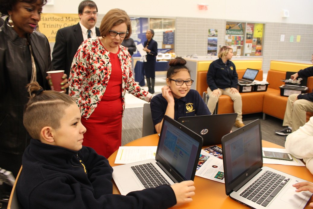 Dr. Leslie Torres-Rodriguez (@hartfordsuper) on Twitter photo #HourofCodeHartford <a href="/HMTCAtech/">James Veseskis</a> Parent Denise Davis, teacher Jim Vesekis & Commissioner Diana Roberge Wentzel learn from our 7th graders. #HourofCodeHartford <a href="/HMTCAtech/">James Veseskis</a> Parent Denise Davis, teacher Jim Vesekis & Commissioner Diana Roberge Wentzel learn from our 7th graders.