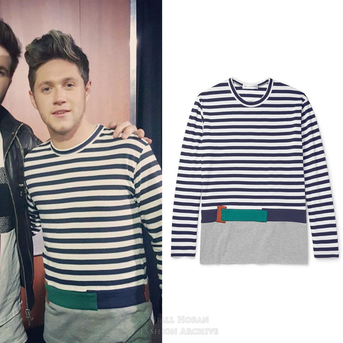 Niall chose @COMMEGARCONS striped T-shirt for hanging out backstage at  #JingleBall (12.02.16) https://t.co/qqpP3mDenW, image size:1200x1200