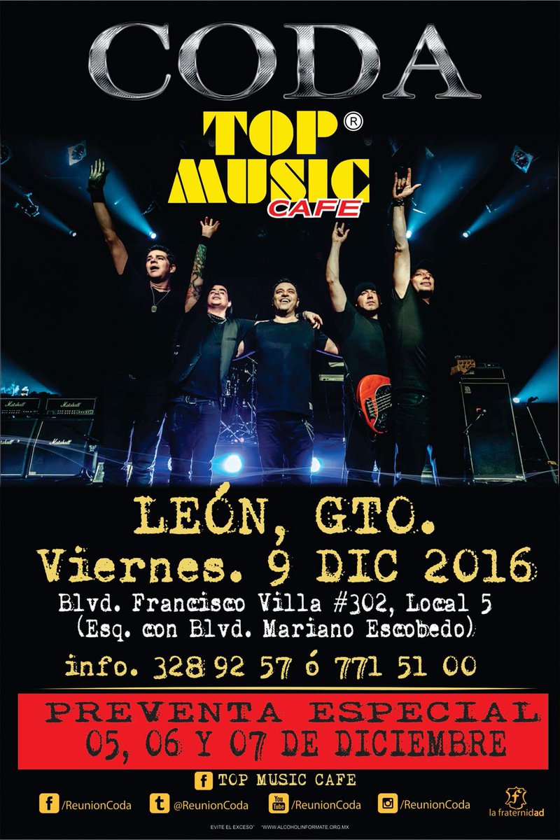 topmusicmx's tweet photo. Hola hoy y mañana estaremos con la "PREVENTA EPECIAL" de 9 am a 9 pm y el miércoles de 9 am a 12 am: ORO $450 Y PLATA $300  @ReunionCoda https://t.co/KaCCwg1CkR