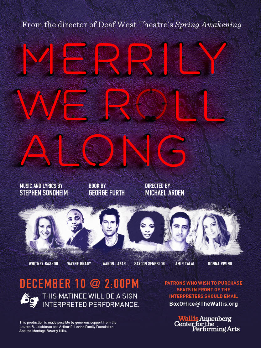 TheWallisBH's tweet photo. ASL Interpreted performance of #MerrilyWeRollAlong this Saturday afternoon! @michaelarden @DeafWest https://t.co/woJoHvj3kE