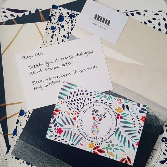 ThePatternColl's tweet photo. #wallpapersamples are going out today... along with our brand new thank you cards 😄💗 #thepatterncollective #pattern… https://t.co/Wjh0XBI2VD