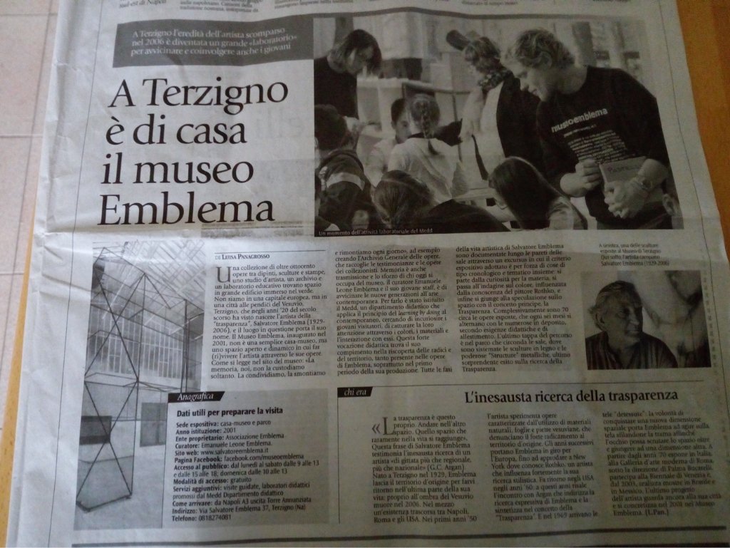 Parlano di noi... E nemmeno male tra l'altro... #medd #museoemblema #education #museum #contemporaryart