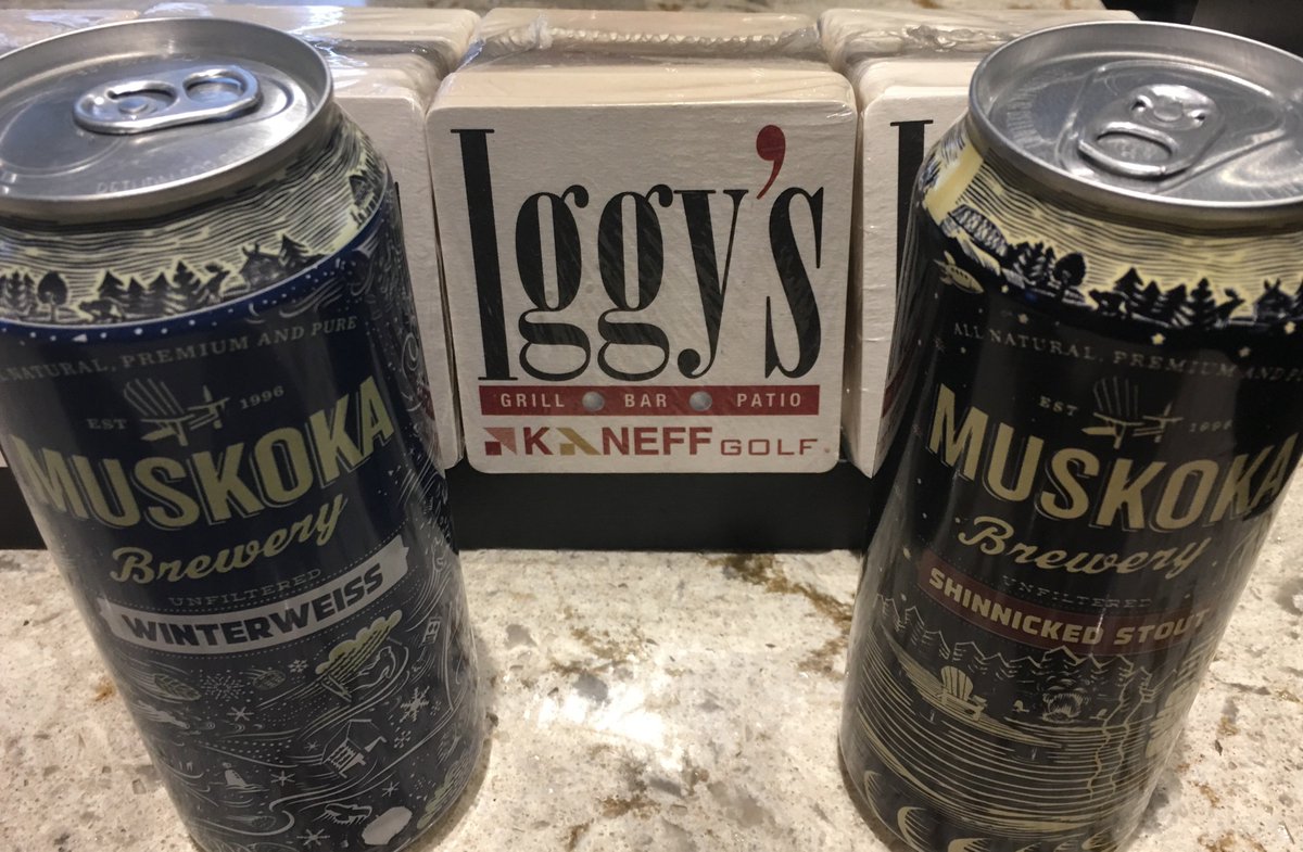 IggysRestaurant's tweet photo. Introducing Winterweiss (hints of clove and banana) and Shinnicked Stout (infused with Muskoka Roastery's Lumberjack coffee!)  905.455.9095 https://t.co/1g2ZCQCxLP