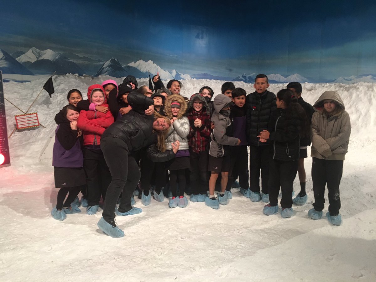 Janeane_TeWaka's tweet photo. Kereru students from Te Waka enjoying their learning programme from the Antarctic Centre today. https://t.co/hYcfS9p926