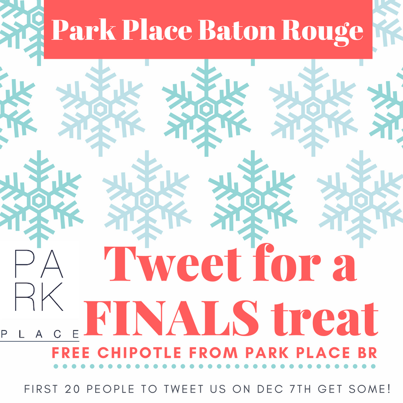 parkplacebr's tweet photo. Get FREE Chipotle from Park Place if you tweet us ON WED 12/7 Don't Forget! https://t.co/bhcHhPPBsH