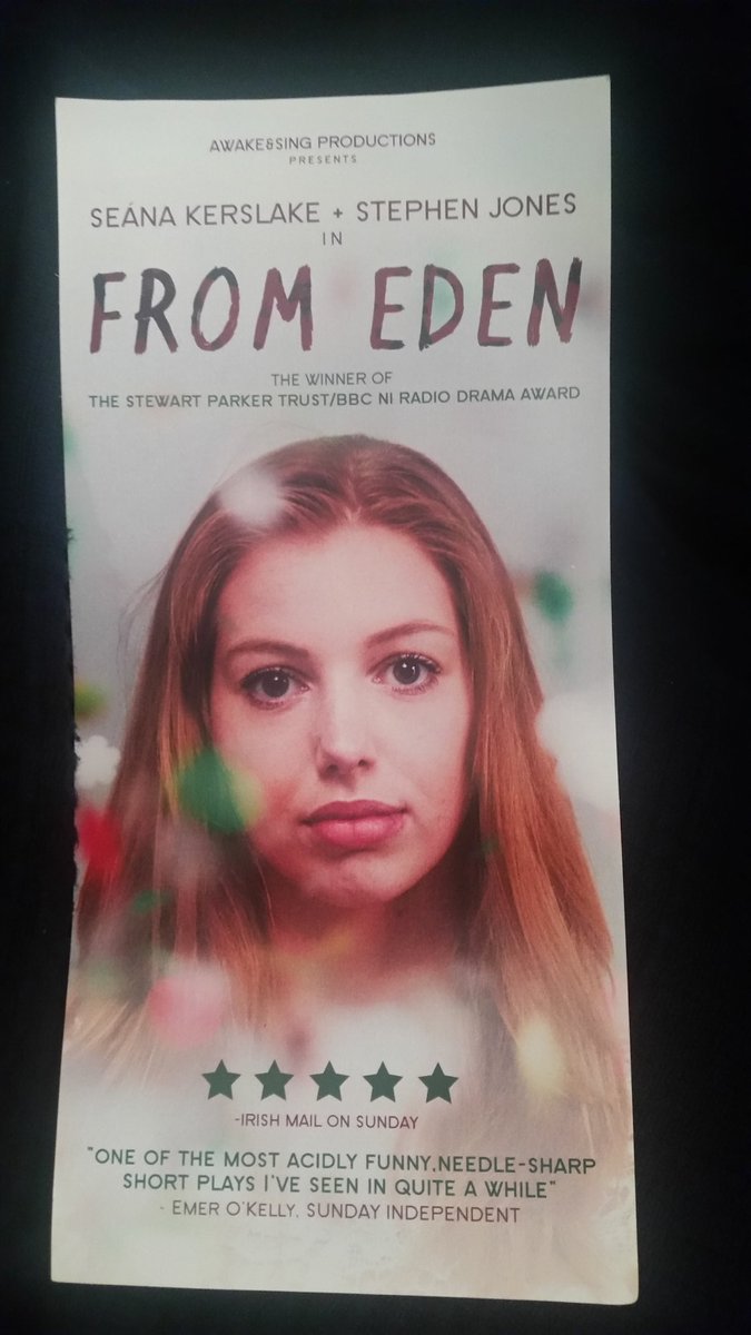 FallenBlueHalo's tweet photo. Enthralling @1stejones @SeanaKerslake #FromEden Last 5 days @Viking_Theatre dark, funny, will keep you guessing until the end don't miss it! https://t.co/4FWNzcJ8ym